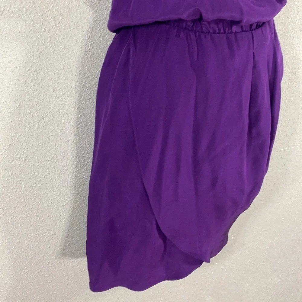Amanda Uprichard Purple Silk Ruffle Blouson Tank Dress Medium M XX13